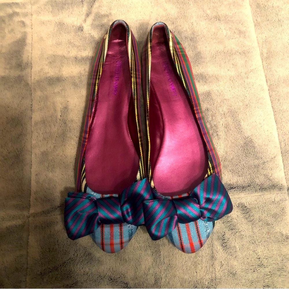 Coach Poppy Plaid Bow Tartan Flats